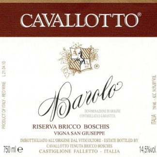 Cavallotto Barolo Bricco Boschis Vigna San Giuseppe Riserva 2010 Barolo Piedmont 750ml/Btl 6/case