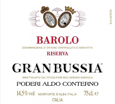 Poderi Aldo Conterno Barolo Granbussia Riserva 1999 Barolo Piedmont 1500ml/Btl 2/case