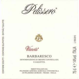 Pelissero Barbaresco Vanotu 1997 Barbaresco Piedmont 750ml/Btl 12/case
