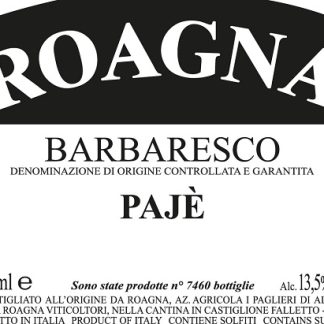Roagna Barbaresco Paje 2010 Barbaresco Piedmont 750ml/Btl 6/case