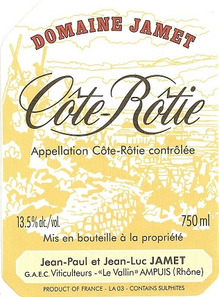 Jamet Cote Rotie 2012 Cote Rotie Rhone - Red 750ml/Btl 12/case