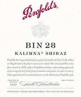 Penfolds Bin 28 Kalimna Shiraz 2016 South Australia South Australia 750ml/Btl  6/case
