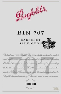 Penfolds Bin 707 Cabernet Sauvignon 1996 South Australia South Australia 1500ml/Btl