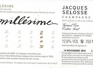 Jacques Selosse Grand Cru Extra Brut Millesime 2002 Champagne 750ml/Btl 6/case