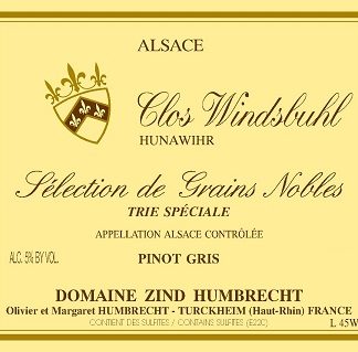 Zind Humbrecht Pinot Gris Clos Windsbuhl Selection de Grains Nobles Trie Special 2005 Alsace Alsace 375ml/Btl 6/case
