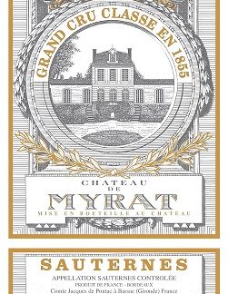 Chateau de Myrat 2007 Sauternes Bordeaux 750ml/Btl  12/case