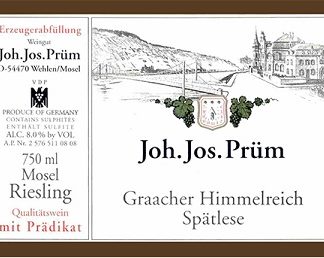 Joh Jos Prum Graacher Himmelreich Riesling Spatlese 2002 Graach Mosel 750ml/Btl 12/case