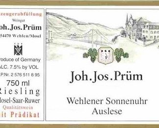Joh Jos Prum Wehlener Sonnenuhr Riesling Auslese 2007 Wehlen Mosel 750ml/Btl 12/case