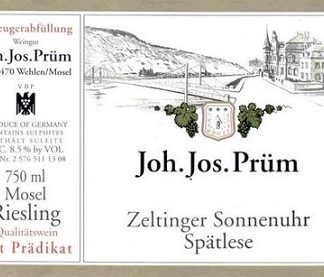 Joh Jos Prum Zeltinger Sonnenhr Riesling Spatlese 2014 Zeltingen-Rachtig Mosel 750ml/Btl 6/case