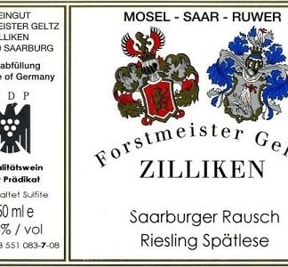 Forstmeister Geltz Zilliken Saarburger Rausch Riesling Spatlese 2007 Mosel Mosel 750ml/Btl 6/case