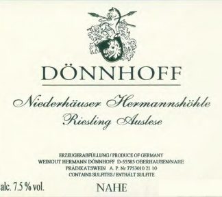 Donnhoff Niederhauser Hermannshohle Riesling Auslese 2003 Niederhausen Nahe 750ml/Btl 12/case