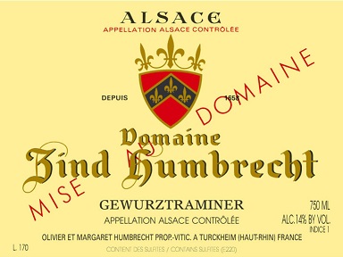 Zind Humbrecht Gewurztraminer (Stained Label) 2008 Alsace Alsace 750ml/Btl 6/case