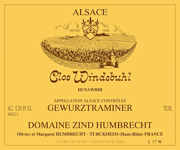 Zind Humbrecht Gewurztraminer Clos Windsbuhl (Stained Label) 2003 Alsace Alsace 750ml/Btl 6/case
