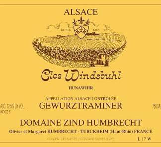 Zind Humbrecht Gewurztraminer Clos Windsbuhl 1998 Alsace Alsace 750ml/Btl 12/case