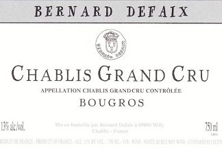 Bernard Defaix Chablis Grand Cru Bougros 2010 Chablis Burgundy 750ml/Btl 12/case