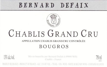 Bernard Defaix Chablis Grand Cru Bougros 2010 Chablis Burgundy 750ml/Btl 12/case
