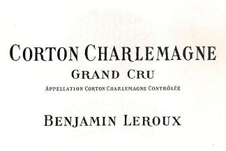 Benjamin Leroux Corton Charlemagne Grand Cru 2015 Cote de Beaune Burgundy 750ml/Btl 6/case