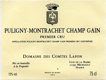 Comtes Lafon Puligny Montrachet 1er Cham Gain (Stained Label) 2006 Cote de Beaune Burgundy 750ml/Btl 12/case