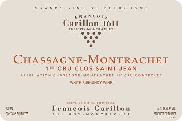 Francois Carillon Chassagne Montrachet 1er Clos St Jean 2010 Cote de Beaune Burgundy 750ml/Btl 12/case