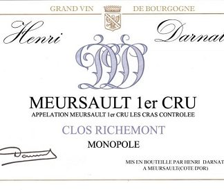 Henri Darnat Meursulat 1er Clos Richemont 2015 Cote de Beaune Burgundy 750ml/Btl 12/case