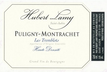 Hubert Lamy Puligny Montrachet Les Tremblots Hautes Densites 2018 Cote de Beaune Burgundy 750ml/Btl 12/case
