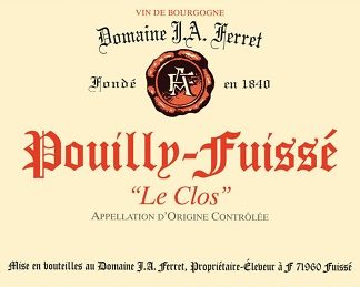 J.A Ferret Pouilly Fuisse Le Clos Tete de Cru 2014 Maconnais Burgundy 1500ml/Btl 6/case