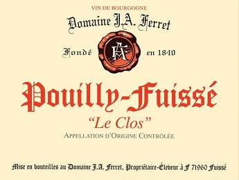 J.A Ferret Pouilly Fuisse Le Clos Tete de Cru 2014 Maconnais Burgundy 1500ml/Btl 6/case