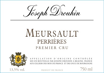 Joseph Drouhin Meursault 1er Perrieres 2012 Cote de Beaune Burgundy 750ml/Btl 12/case