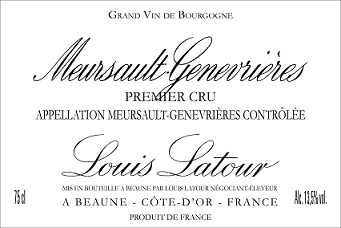 Louis Latour Meursault 1er Genevrieres 2014 Cote de Beaune Burgundy 750ml/Btl 6/case