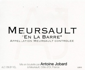 Antoine Jobard Meursault En la Barre 2011 Cote de Beaune Burgundy 750ml/Btl 12/case