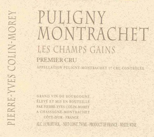 Pierre Yves Colin Morey Puligny Montrachet 1er Cham Gain 2010 Cote de Beaune Burgundy 750ml/Btl 12/case