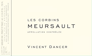 Vincent Dancer Meursault Les Corbins 2017 Cote de Beaune Burgundy 750ml/Btl 6/case