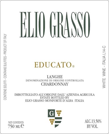 Elio Grasso Educato Langhe Chardonnay 2017 Langhe Piedmont 750ml/Btl 6/case